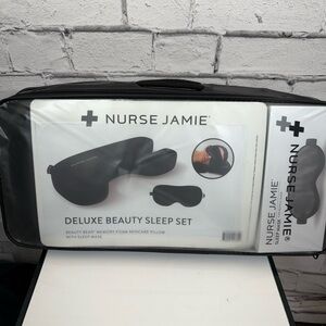 Nurse Jamie Deluxe Beauty Sleep Pillow & Mask Set Black NEW Anti-Aging Sleep